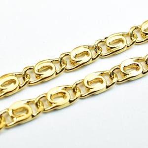 18K PVD Gold Filled Scroll Chain 18&quot; Long Clasp Included Width 2mm Thickness 1mm DIY Necklace Findings For Jewelry Making