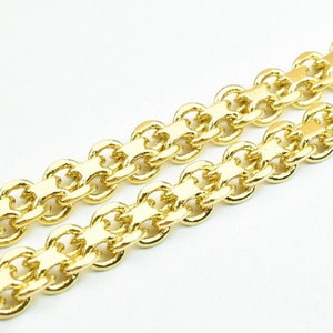 18K PVD Gold Filled Bismark Chain 23.25&quot; Long Clasp Included Width 6mm Thickness 2.5mm DIY Necklace Findings For Jewelry Making