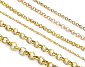 18K PVD Gold gefüllt Belcher Rolo Kette Größen 2,5 ", 3 ", 4 "" 5 ", 6 ", 7" Zoll lang mit Verschluss DIY Halskette Gold gefüllt Erkenntnisse Schmuck machen