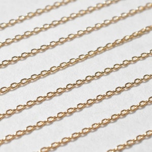 18K PVD Italian Gold Filled Trace Cable Chain 17.5&quot; Inch Long Include Clasp Thickness 0.5mm Width 0.5mm DIY Necklace Findings Jewelry Making