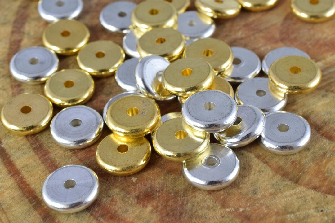 4pcs 6mm 14k Gold Filled Rondelle Spacer Beads – Smooth Roundel – USA Seller