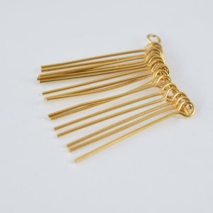 1&quot; Inch Eye Pin 18K PVD Gold 25mm Long, Thickness 1mm , Pin Findings For Jewelry Making GF6203