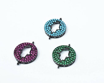 Hamsa hand micro pave cz rhinestone spacer beads high quality 3 colors