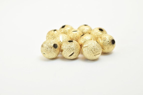 18K PVD ゴールド ビーズ サイズ 8 mm/10 mm スターダスト