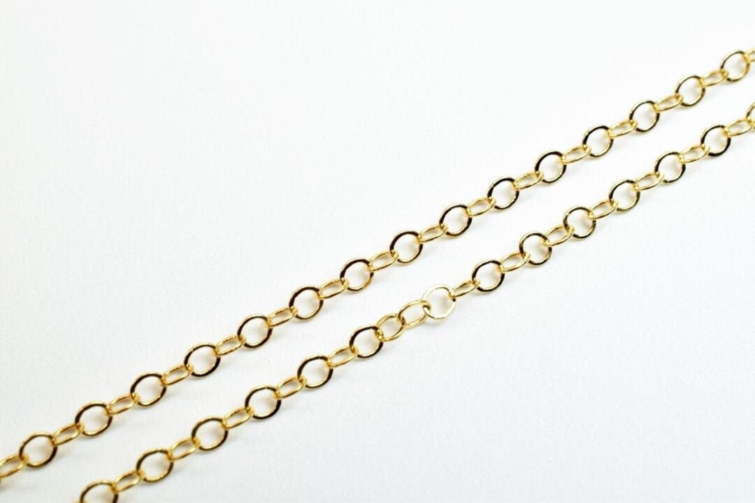 18K PVD イタリアンゴールドフィルド ラウンドケーブルリンクチェーン