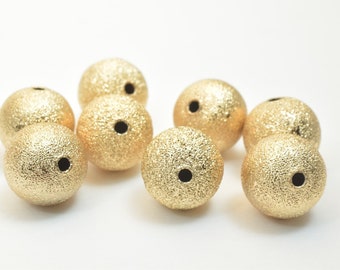 18K PVD Gold  Stardust Round Bead, Size 6mm/8mm/12mm Ball, 18K GF For Jewelry Making, GF3242A/GF3322/GF3402
