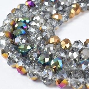 11x14mm 12.5&quot; strand rondelle faceted various colored crystal beads, opaque rondelle beads,shaped crystal, faceted, beading, jewelry making
