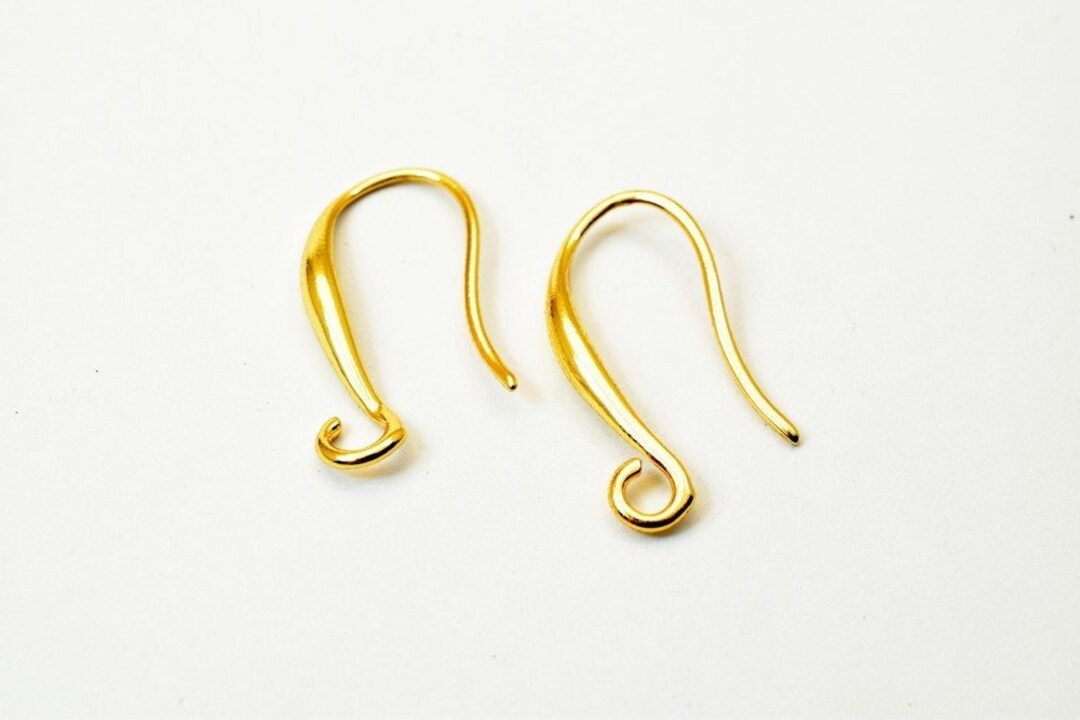 Earring Hook 18k as PVD Gold Earring Findings With Jump Ring Size 20mm Long  2.5mm Width Thickness 1mm for Jewelry Making gf9126 