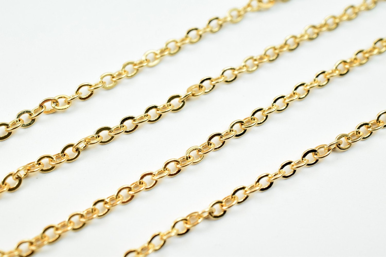 16 Inches 18K PVD Gold Cable Chain Link 