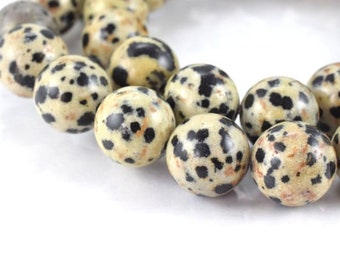 Natural dalmatian jasper round beads 6.4mm 8.4mm 10.6mm round beads natural gemstone beads ,1mm, 2mm hole opening for jewelry making