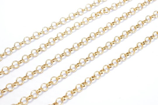 Real 18K Rose Gold Filled Ladies Chain – 45cm Belcher Rolo Link – Lobster Clasp – Pink
