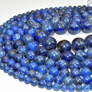 Lapis Lazuli gemstone round beads 8mm, 10mm, 12mm, 14mm, 16mm, 19mm  natural blue gold beads findings for jewelry making