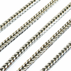 Spiga or wheat PVD Silver chain 22&quot; inch, size 4x4.5mm cs8 for jewelry making
