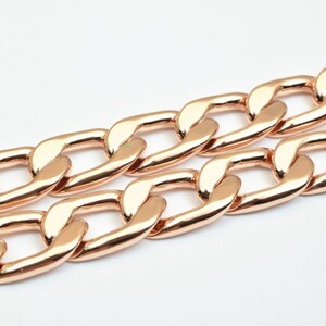 18K PVD Rose Gold Chain 23.5&quot; Inches Long 10mm Width 3mmThickness CG245