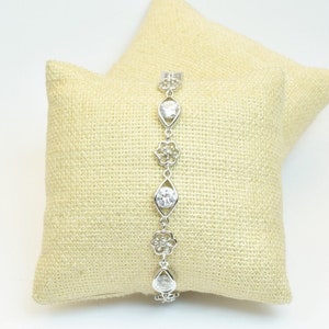 Tennis bracelet PVD Silver chain with cubic zirconia size 6.85&quot; inches bling bling for jewelry making item # br35