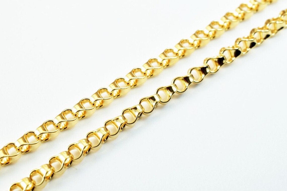 18K Gold Filled Hook Ladder Chain Size 19 Inch Long 3mm Etsy