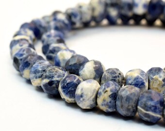 8x6mm natural sodalite blue spot stone beads genuine rocks natural healing stone chakra stones for jewelry making