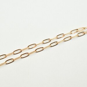 18K PVD Rose Gold Chain 17.5&quot; Inches Long 2mm width 0.5mm Thickness CG246