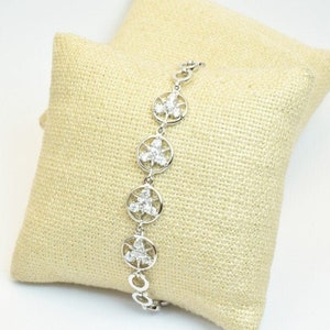 Tennis bracelet PVD Silver chain with cubic zirconia size 6.75&quot; inches bling bling for jewelry making item # br40