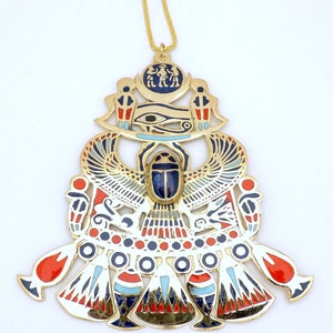 Ancient Egyptian Pendant with Scarab & Horus Eye Design - Unique Handcrafted Jewelry for Good Luck and Protection