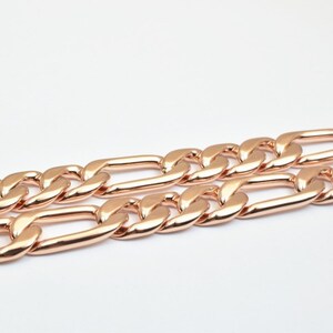 18K PVD Rose Gold Chain 19&quot; Inches Long 9mm Width 3mmThickness CG243