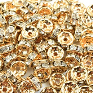 5mm/6mm/7mm/8mm/10mm/12mm roundel rhinestone rose gold beads clear rhinestones/roundel bead/roundel beads/wholesale roundel beads