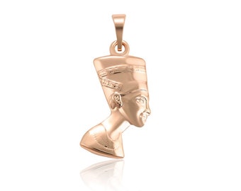 18K PVD Gold Filled Or Rose Gold Nefertiti Charm Pendant Size 29mm Egyptian Queen Pendant Ancient Egyptian DIY Findings For Jewelry Making