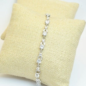 Tennis bracelet PVD Silver chain with cubic zirconia size 6.75&quot; inches bling bling for jewelry making item # br28
