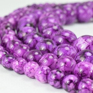 Two tone purple color glass beads round 6mm/8mm/10mm/12mm shine round beads for jewelry making