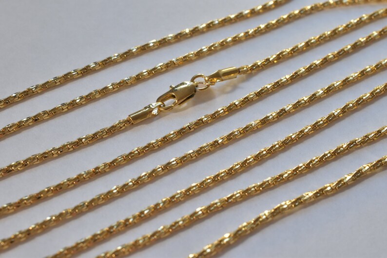 18K PVD Gold Filled Hexagon Chain 18 1/4 Inch Long Include Clasp ...