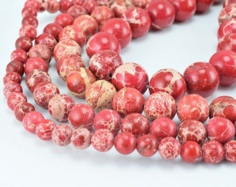 Red Impression Jasper Beads 6mm/8mm/10mm/12mm Turquoise Imperial Semi Precious Stone Beads Natural Healing Chakra for DIY Jewelry Making