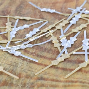 33mm gold/silver tone bowtie chandelier pins/pack of 100pcs/craft suppliestools/chandelier connector/gold bowtie/bowtie connector