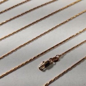 18K PVD Gold Filled Bar Chain, 18&quot; Inches Long Include Clasp, Thickness 1mm, DIY Necklace Findings Supply For Jewelry Making