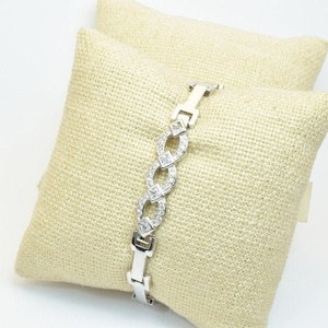 Tennis bracelet PVD Silver chain with cubic zirconia size 6.50&quot; inches bling bling jewelry making item# br64