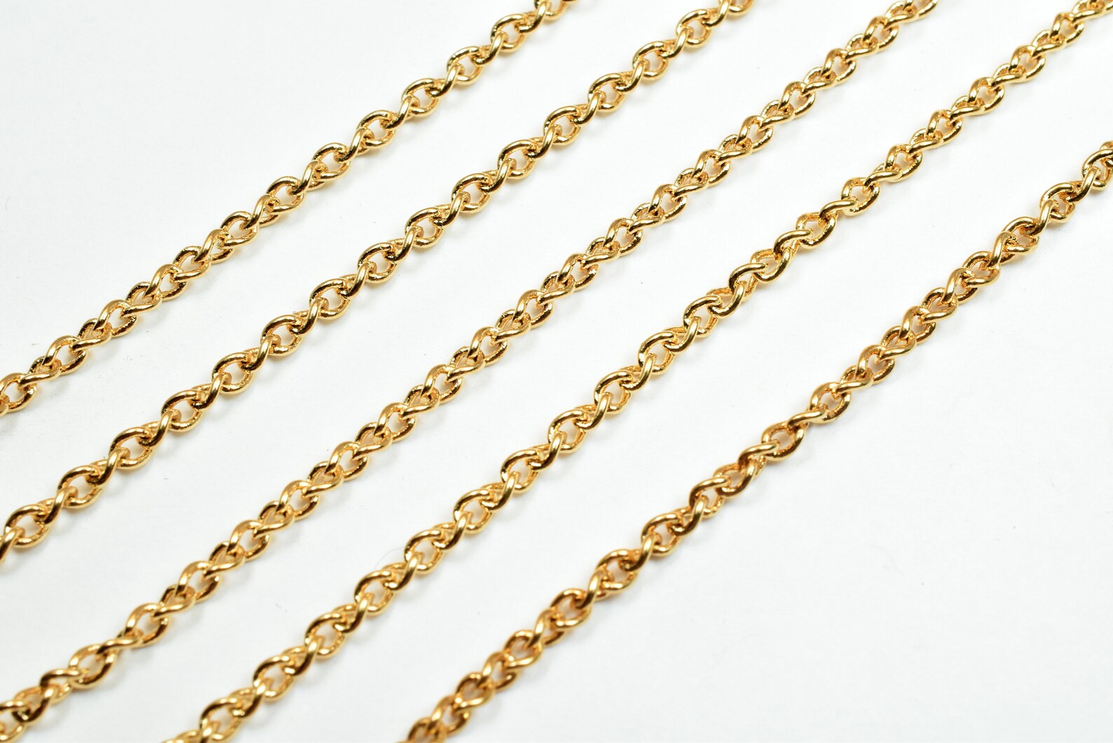 2.25mm 18K Gold Filled Cable Link Chain Gold Filled Finding Etsy