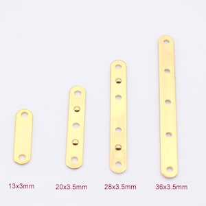 18K  PVD Gold spacer bar,various sizes 5 lines/4 lines/3 lines/2 lines spacer plain bar with 5/4/3/2 holes