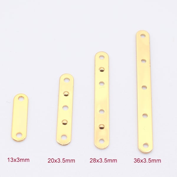 18K  PVD Gold spacer bar,various sizes 5 lines/4 lines/3 lines/2 lines spacer plain bar with 5/4/3/2 holes