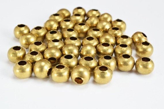 6x5mm brass beads, 60 pcs, smooth seamless spacer beads for jewelry making