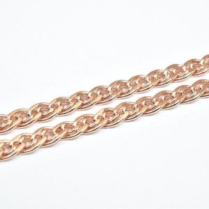 18k PVD Rose Gold tarnish resistant chain 22.85&quot; inches long 4mm width 1mm thickness cg225
