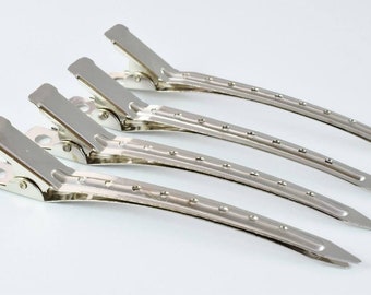 5 silver hair clips metal long beak hair pins barrette clips for long thick, thin hair,length,3.5 inch,hair accessories,wedding hair clip