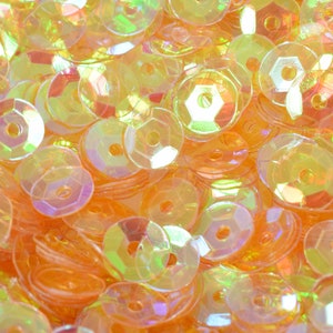 3/4/6mm translucent orange cup glossy iridescent round sequins/loose paillettes,decorations,garland,applique,trimssewing,theater,costume