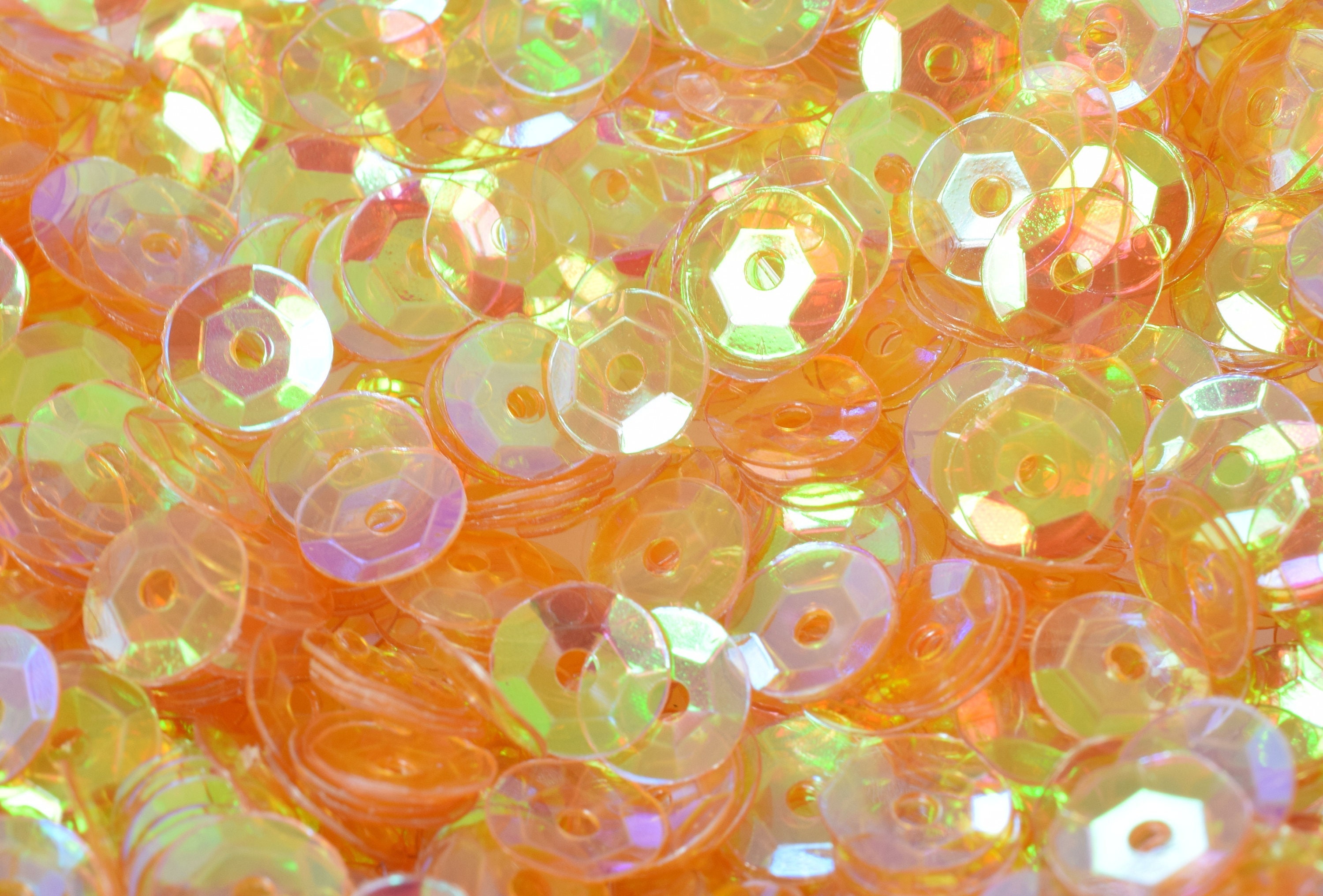 3 4 6mm translucent orange cup glossy iridescent round sequins loose…