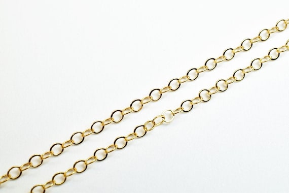 18K PVD イタリアンゴールドフィルド ラウンドケーブルリンクチェーン