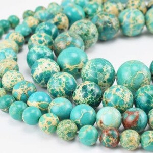 Natural olive green impression jasper beads 6mm/8mm/10mm/12mm round turquoise imperial impression healing stone chakra stones for jewelry