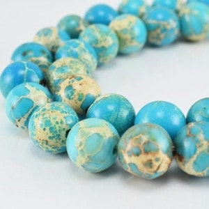 Natural sea sediment jasper beads 6mm/8mm/10mm round turquoise imperial impression natural healing stone chakra stones ,jewelry making