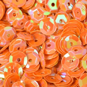 4/6mm orange cup glossy iridescent sequins sheen round sequins/loose paillettes,wholesale sequins,shimmering sequin apparel