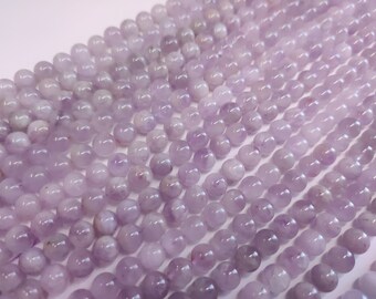 Perles De Jade Rondes 8 Mm Violet Mauve - Lot Pour Création De Bijoux - Neuf