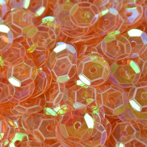 3/4/6mm light orange  clear iridescent sequins sheen cup sequins/loose paillettes,wholesale sequins,shimmering sequin apparel,shoe decor
