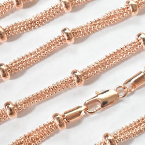 18K PVD Gold gefüllt Kugel Perle Satelliten Kette 18 "- 19,25" lang schließen Verschluss italienische Farbe oder Goldfarbe DIY Halskette finden Schmuckherstellung