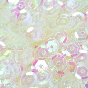 3/4mm milky clear sparkle cup glossy iridescent sequins sheen round sequins/loose paillettes,wholesale sequins,shimmering sequin apparel